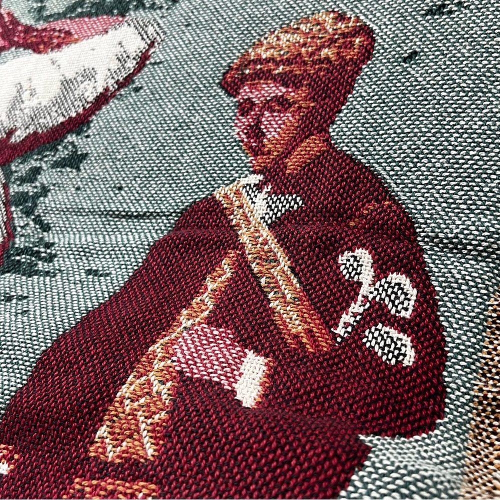 Goodwin Weavers 100% Cotton Golf Tapestry Throw Blanket Afghan Vintage USA - Picture 8 of 13